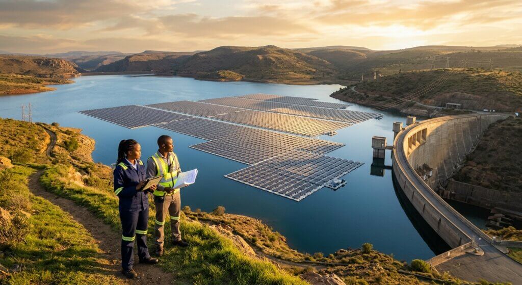 solaire flottant réservoirs barrages